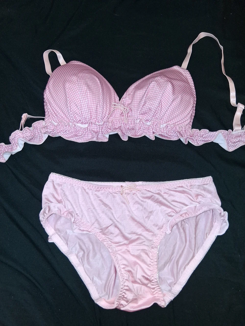 Pink Ruffled Two-Piece Lingerie Set